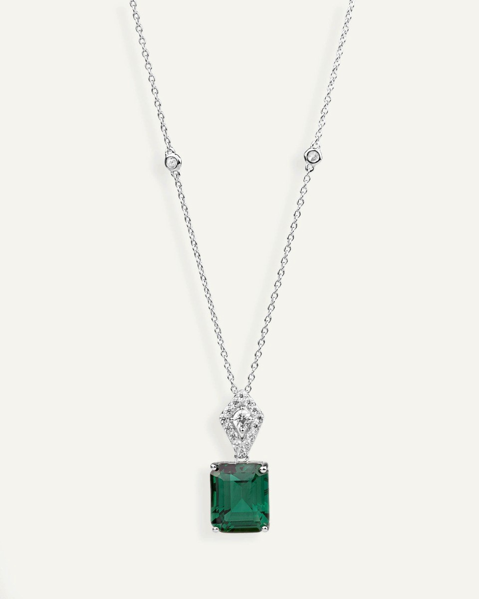 Κολιέ Sterling Silver 925 Πράσινο Devi