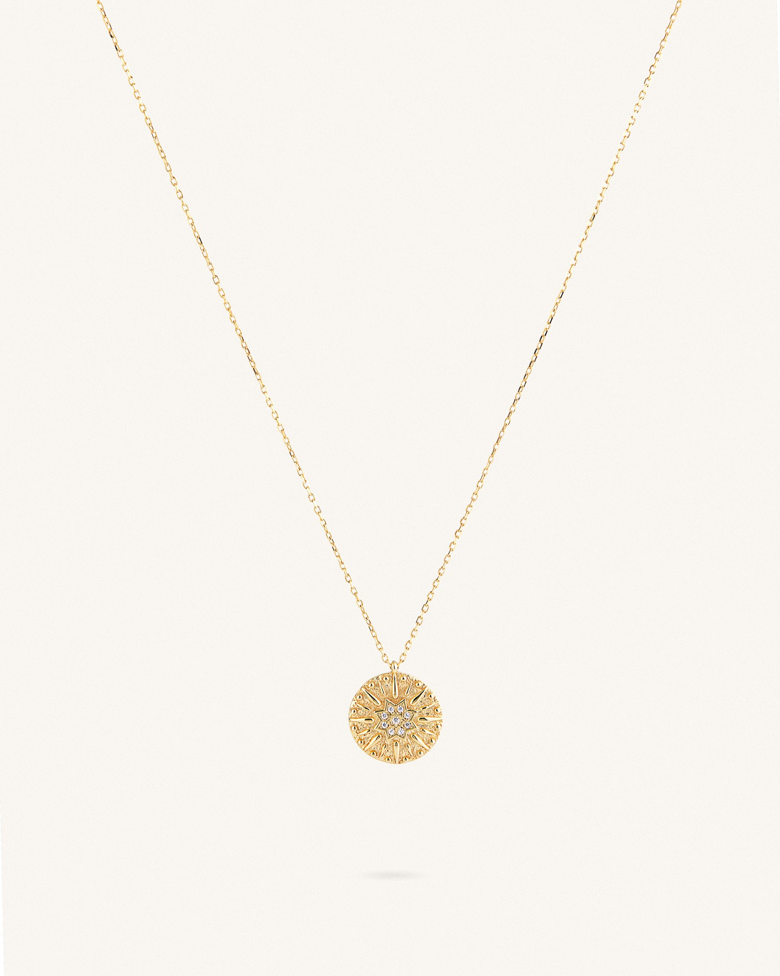 Κολιέ Χρυσό Sterling Silver 925 Flower Coin