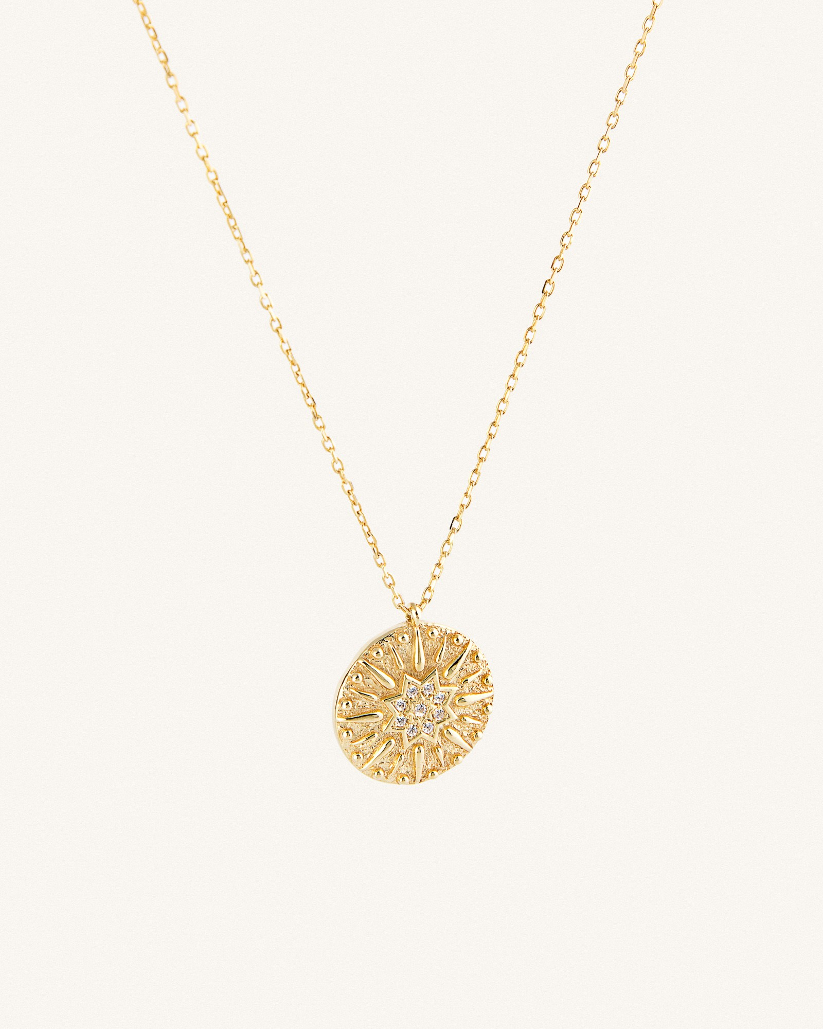 Κολιέ Χρυσό Sterling Silver 925 Flower Coin