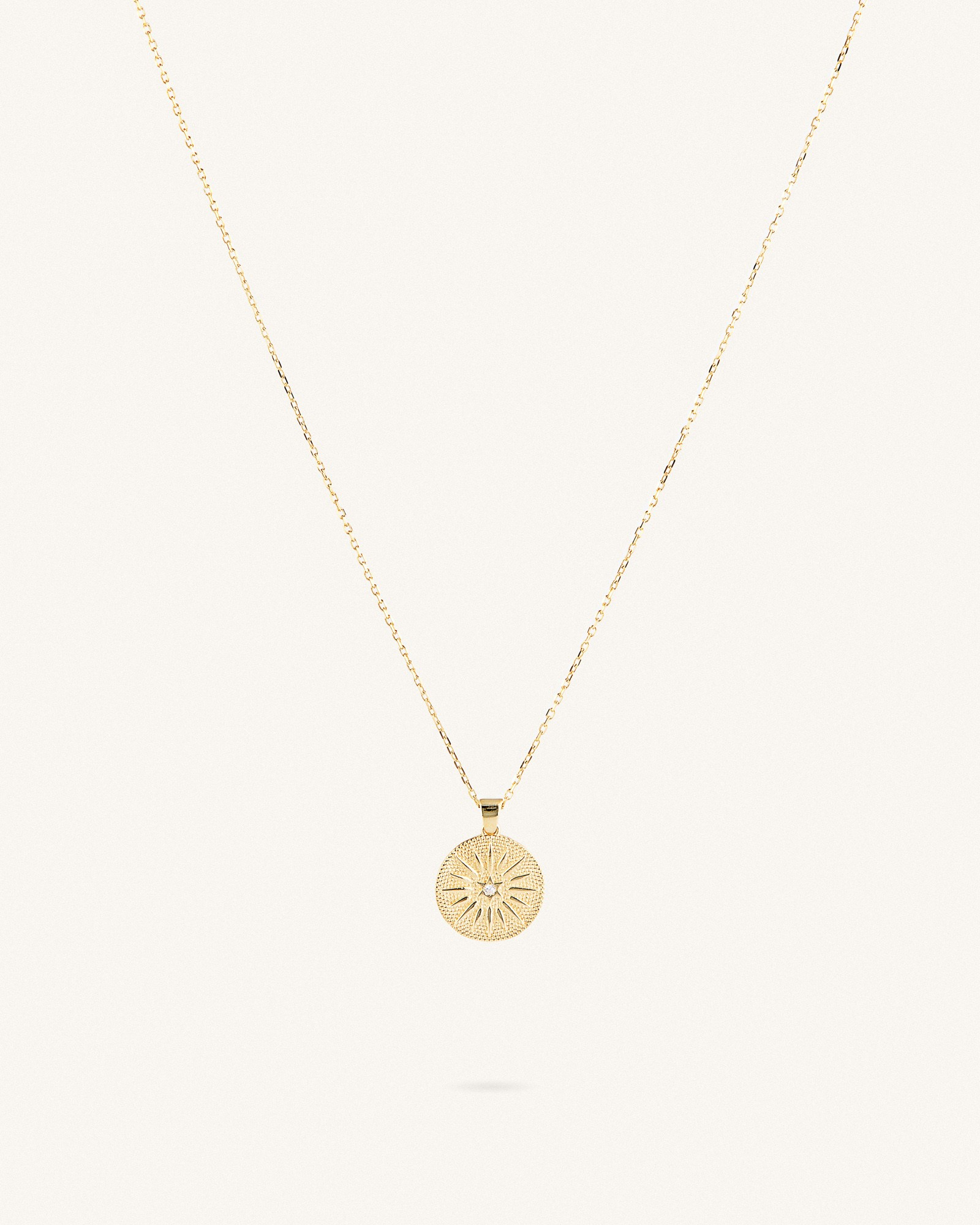 Κολιέ Χρυσό Sterling Silver 925 Sun Coin