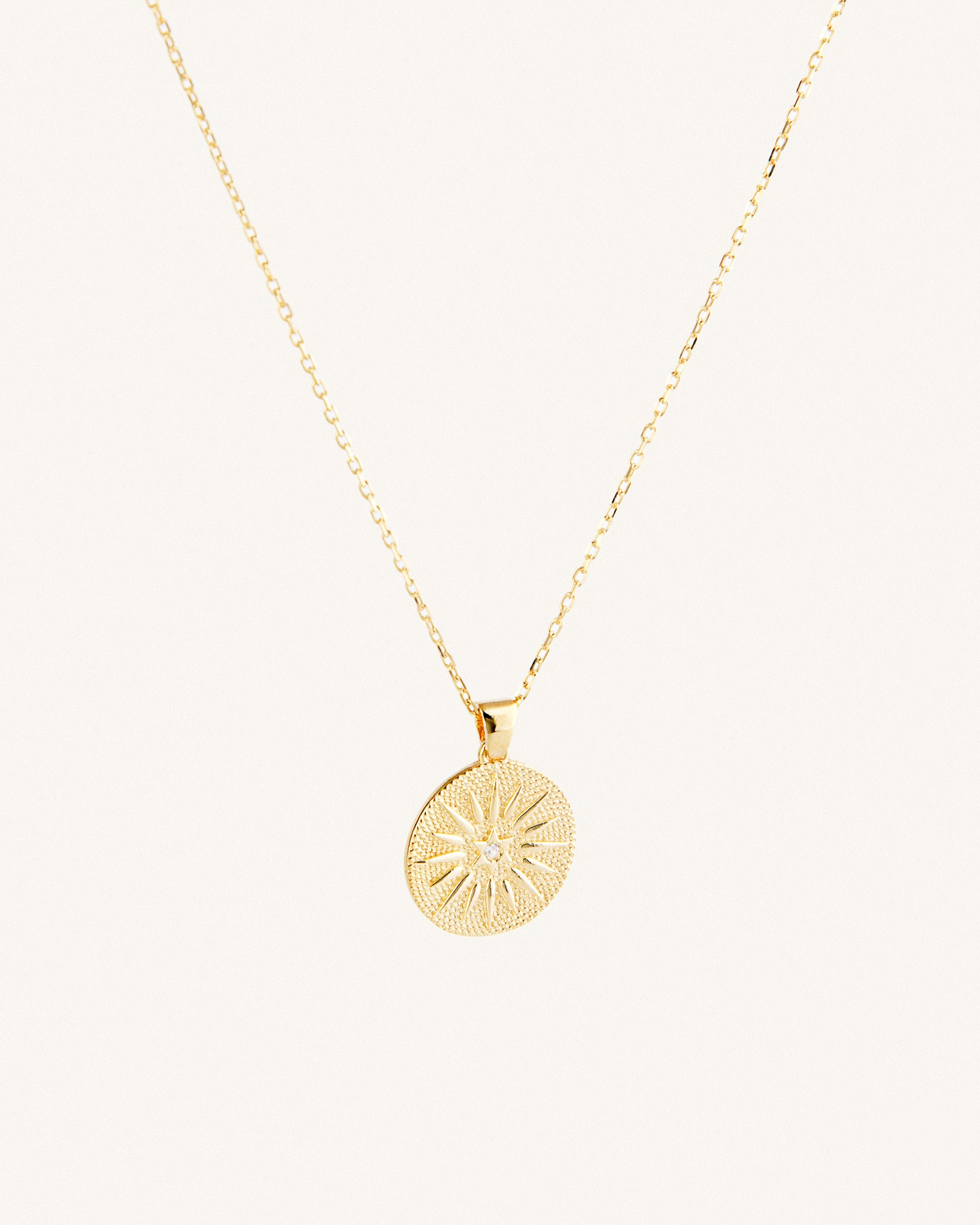 Κολιέ Χρυσό Sterling Silver 925 Sun Coin