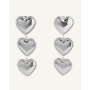 Σκουλαρίκια Με Καρδιές Willa Hearts Silver