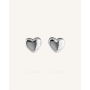 Σκουλαρίκια Κουμπωτά Sienna Hearts Silver