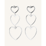 Σκουλαρίκια Κρεμαστά Leah Hearts Silver