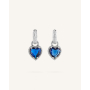 Σκουλαρίκια Κρεμαστά Με Καρδιά Tulip Silver/Blue