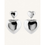 Σκουλαρίκια Κρεμαστά Double Hearts Silver