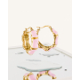 Σκουλαρίκια Κρίκοι Malibu Gold/Pink