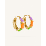 Σκουλαρίκια Κρίκοι Malibu Gold/Multicolour