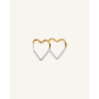 Σκουλαρίκια Κρίκοι Καρδιά Gold/Silver
