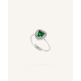 Δαχτυλίδι Ρυθμιζόμενο Lucia Heart Silver/Green