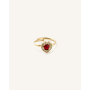 Δαχτυλίδι Ρυθμιζόμενο Lucia Heart Gold/Red