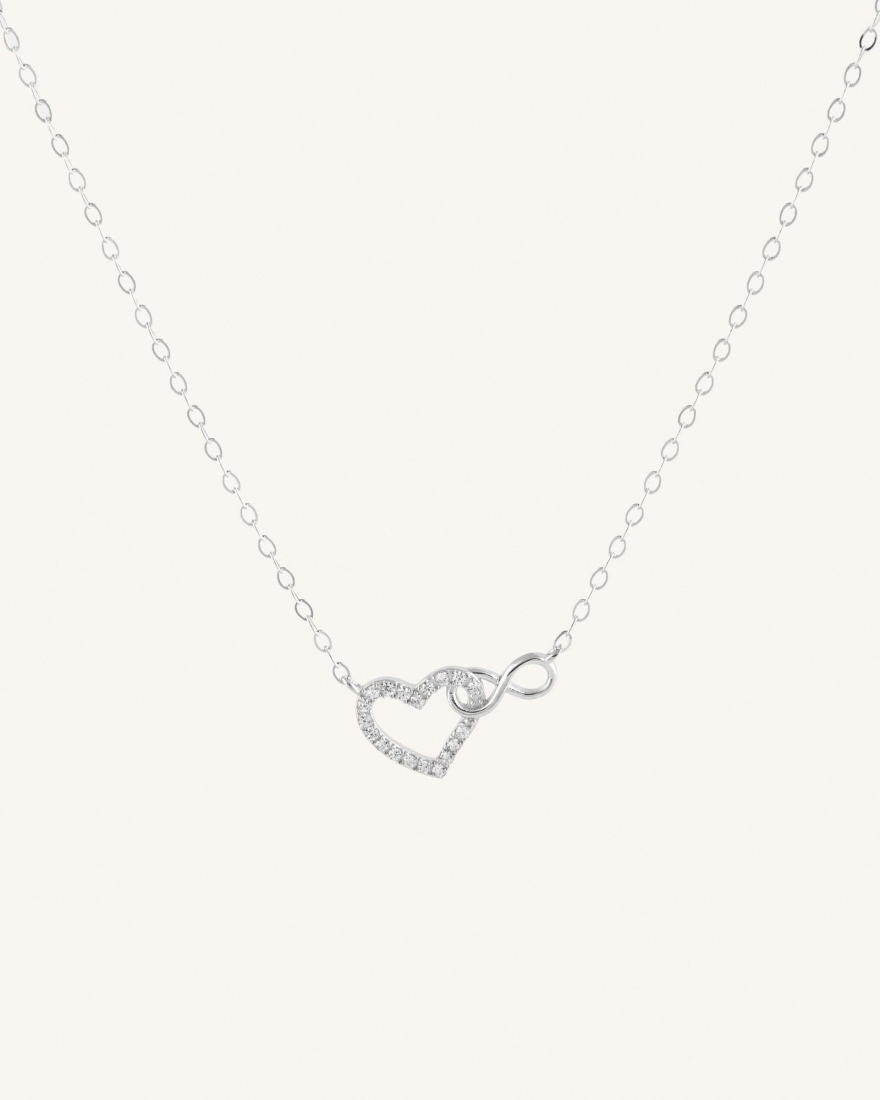Κολιέ Με Καρδιά & Άπειρο Sterling Silver 925