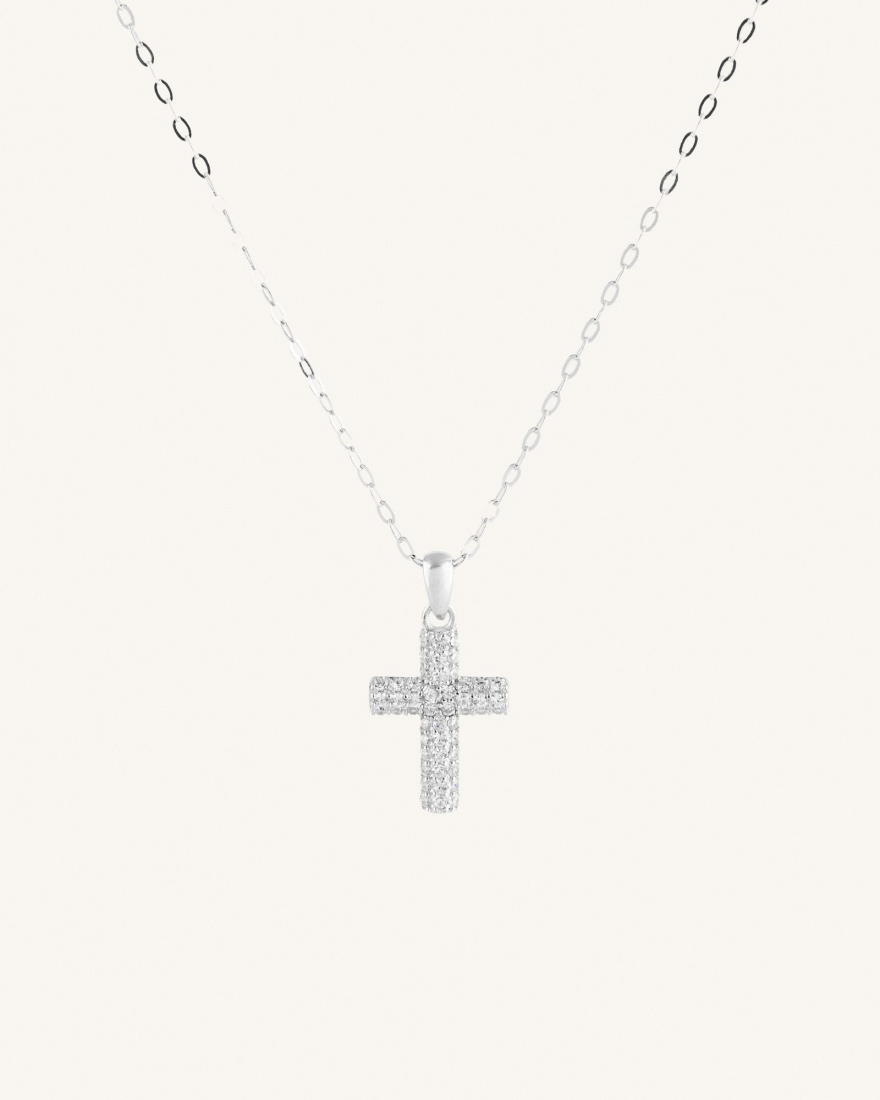 Κολιέ Με Σταυρό Και Ζιργκόν Sterling Silver 925 Mezor