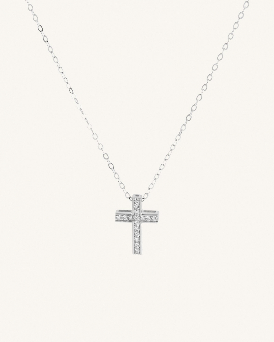 Κολιέ Με Σταυρό Και Ζιργκόν Sterling Silver 925 Pyrot