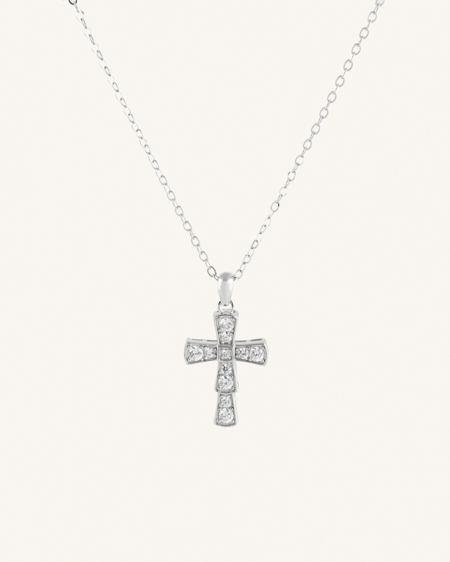 Κολιέ Με Σταυρό Και Ζιργκόν Sterling Silver 925 Rodeo