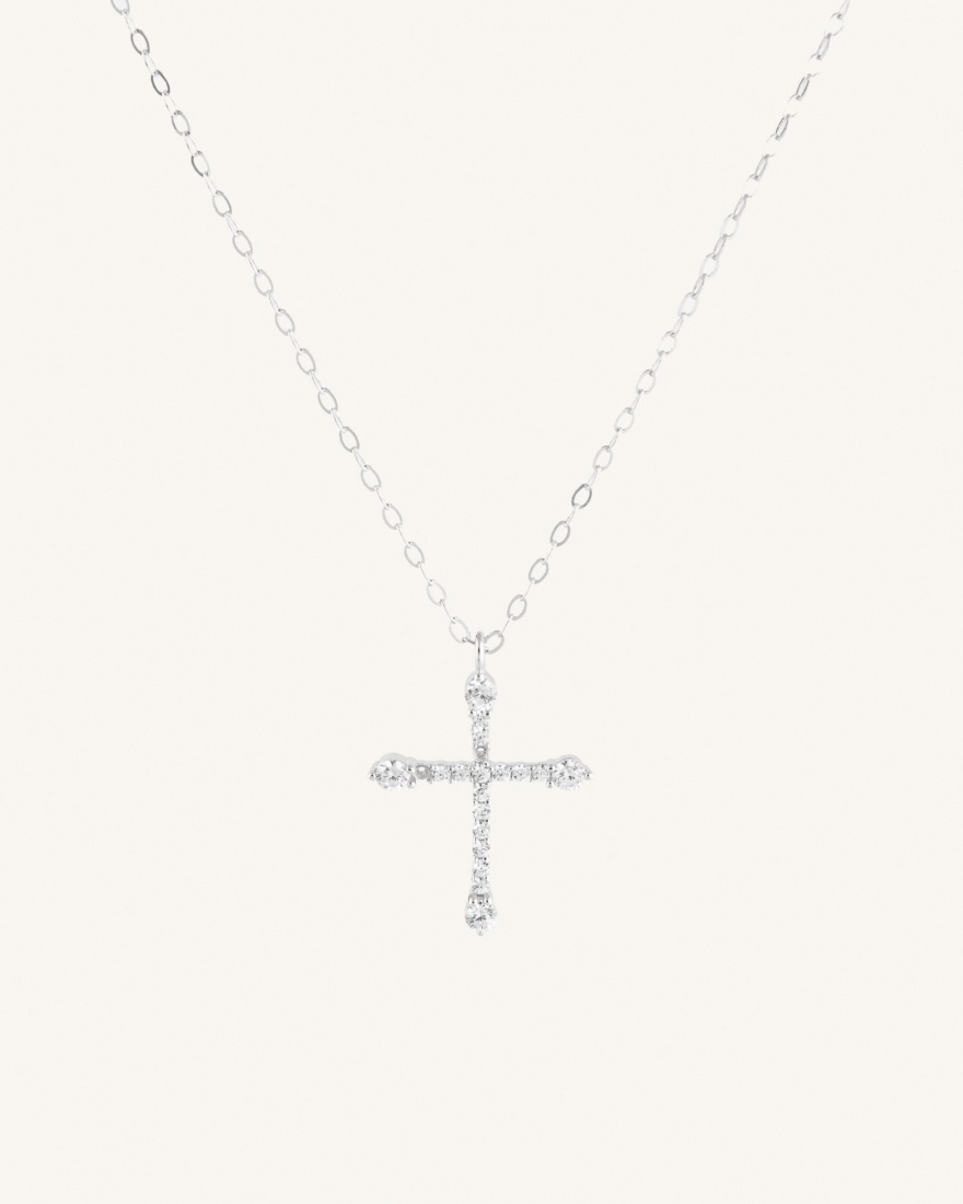 Κολιέ Με Σταυρό Και Ζιργκόν Sterling Silver 925 Stella