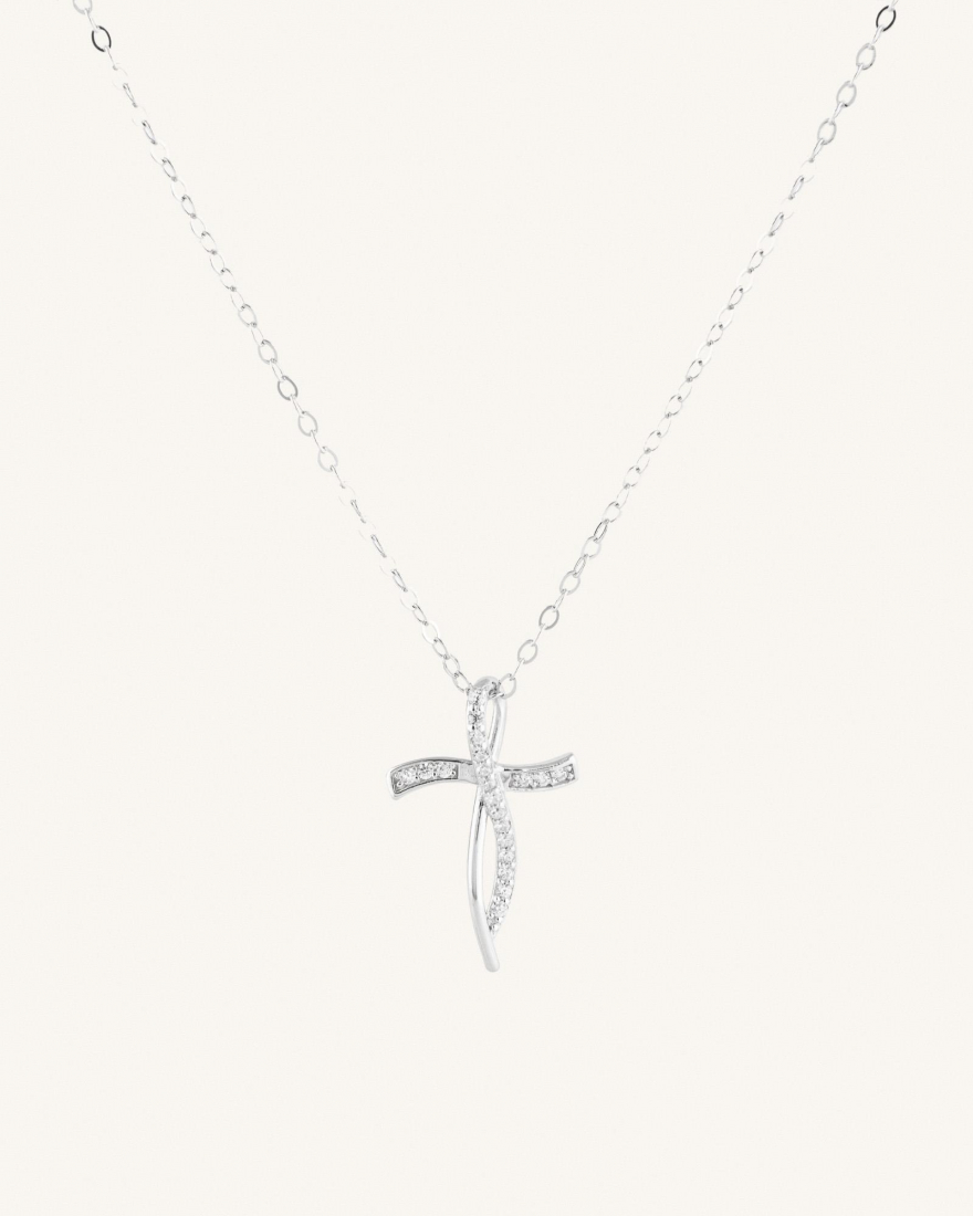 Κολιέ Με Σταυρό Και Ζιργκόν Sterling Silver 925 Helix