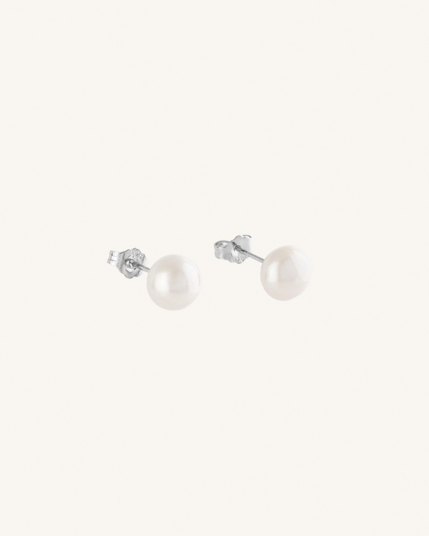 Σκουλαρίκια Καρφωτά Sterling Silver 925 Με Πέρλα Classic Pearl 0,6 εκ.