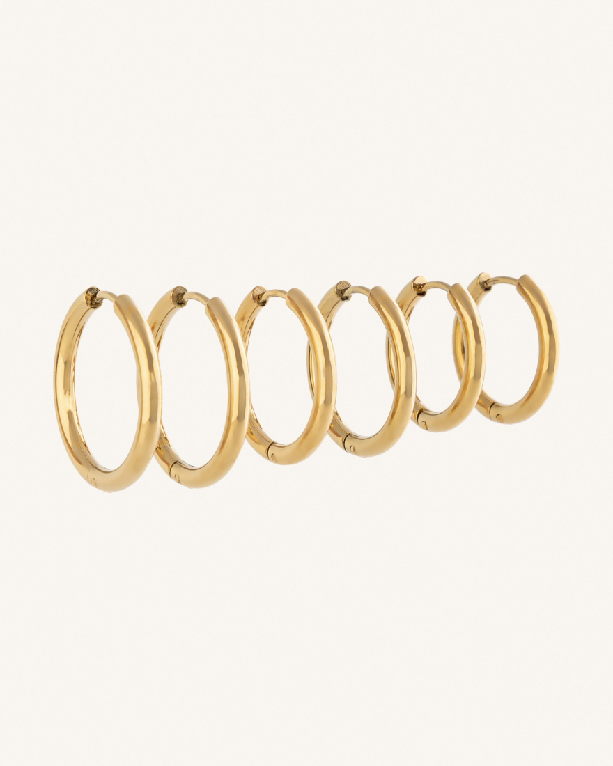 Γυναικεία Σκουλαρίκια Σετ Κρίκοι Huggies Sleek Hoops Set