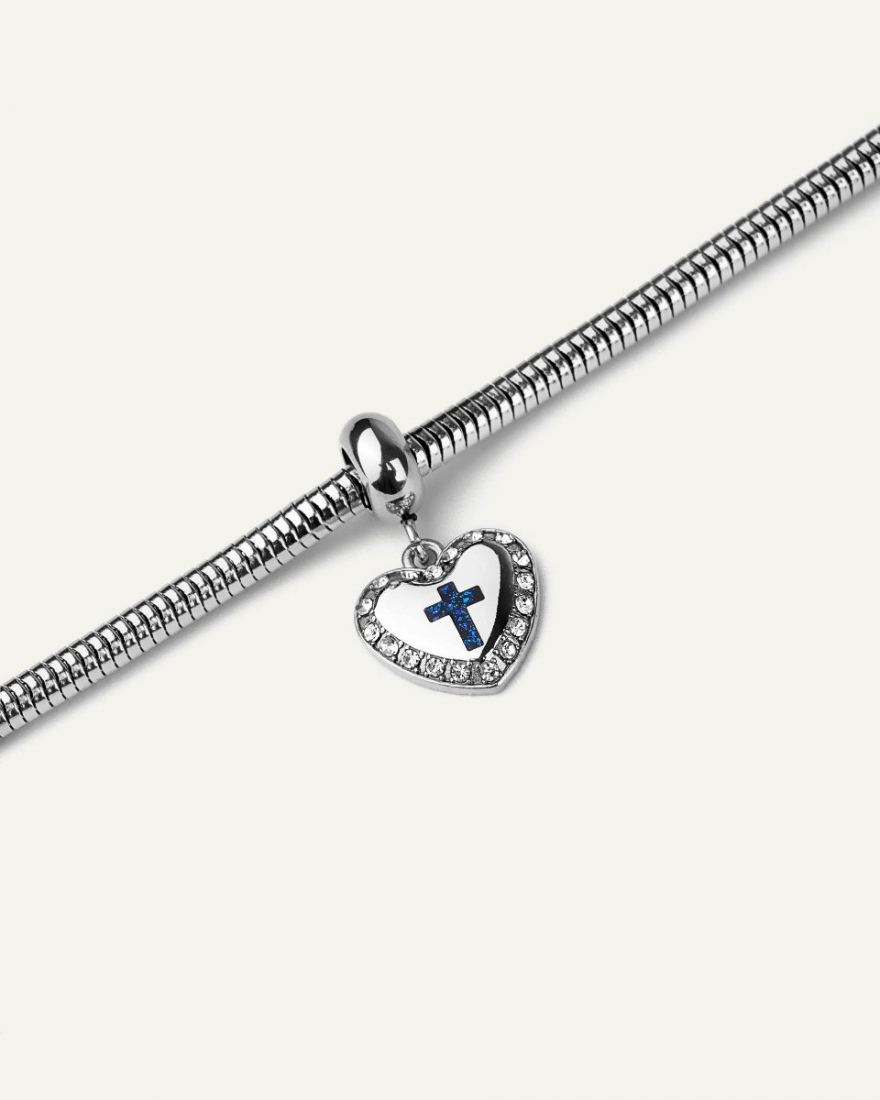 Βραχιόλι Τύπου Pandora Little Blue Cross A Heart