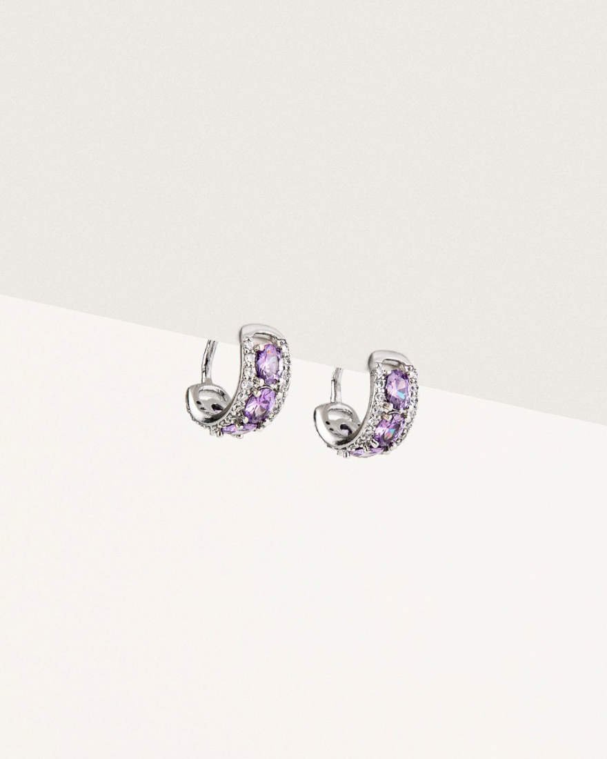 Ear Cuff Aσημί/Μωβ Jens