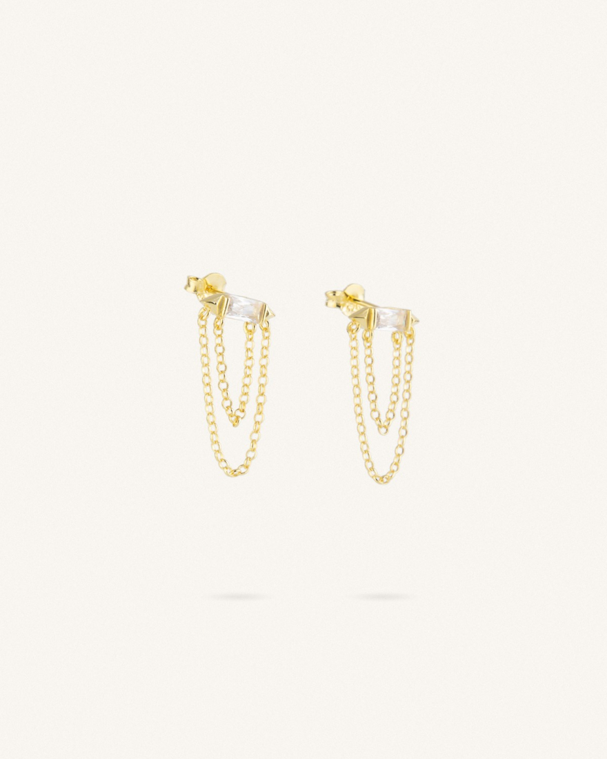 Σκουλαρίκια Sterling Silver 925 Xρυσό Kadal
