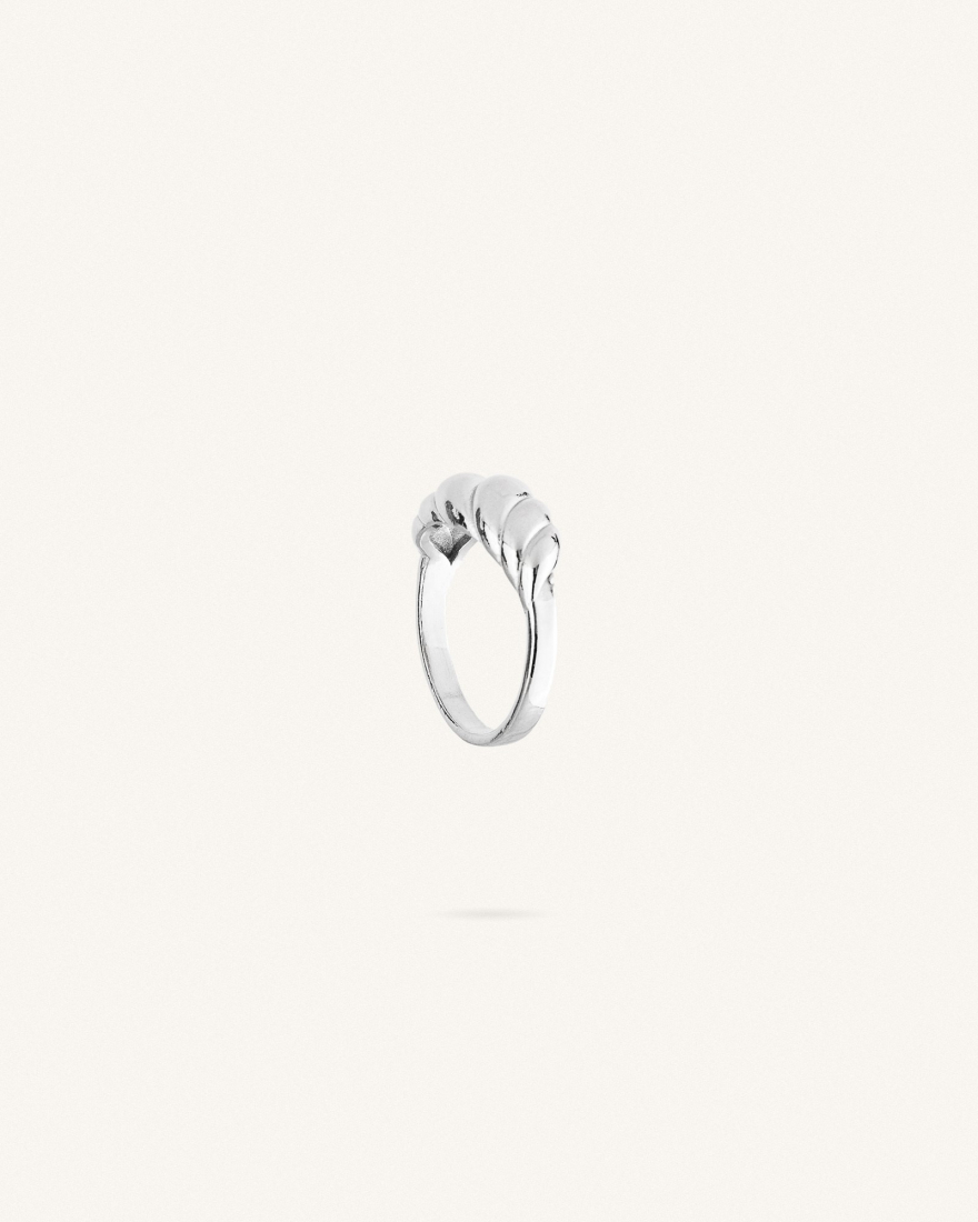 Δαχτυλίδι Ασημί Sterling Silver 925 Carton Croissant