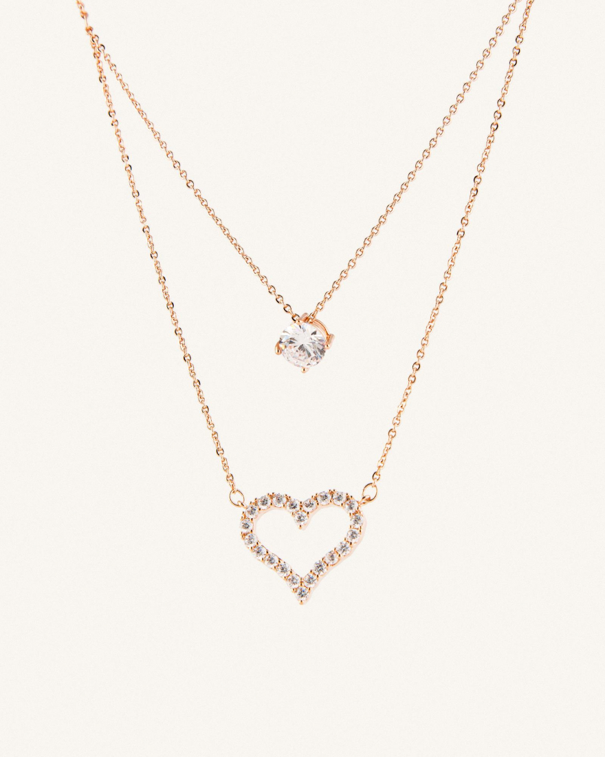 Κολιέ Διπλό Crystal Heart