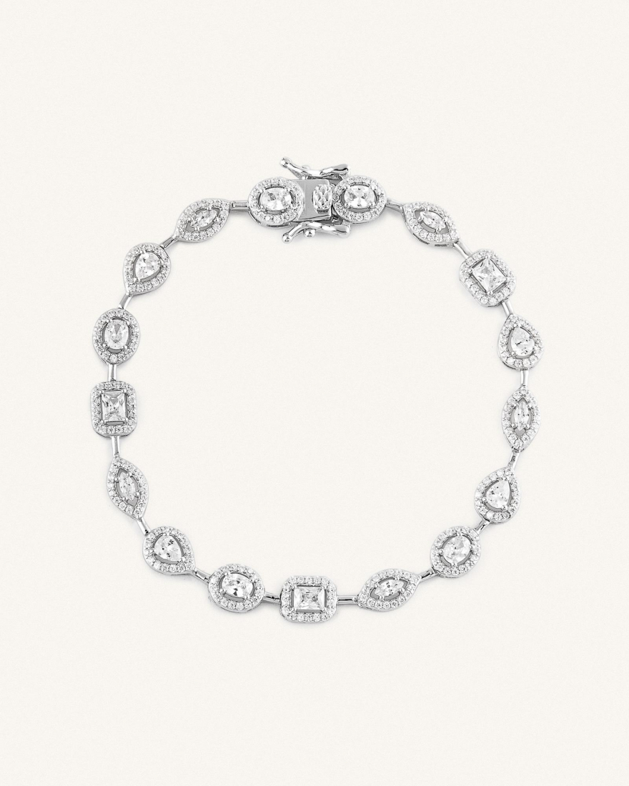 Βραχιόλι Ριβιέρα Sterling Silver 925 Geometry Party (17 cm)