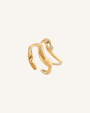 Δαχτυλίδια Σετ Γυναικεία Ρυθμιζόμενα Ανοιχτά με Ακανόνιστες Καμπύλες και Ζιργκόν Liquid Wave
